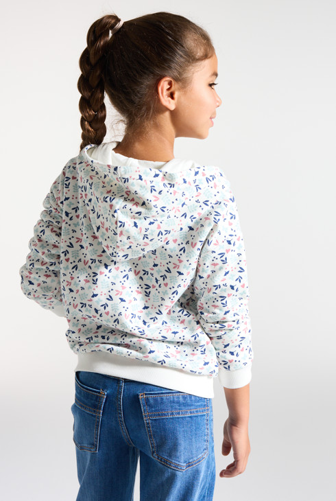 Sweater met kap en print voor meisjes 2