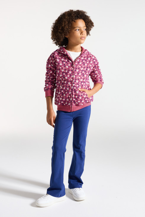Sweat-shirt à capuche imprimé violet Fille 1