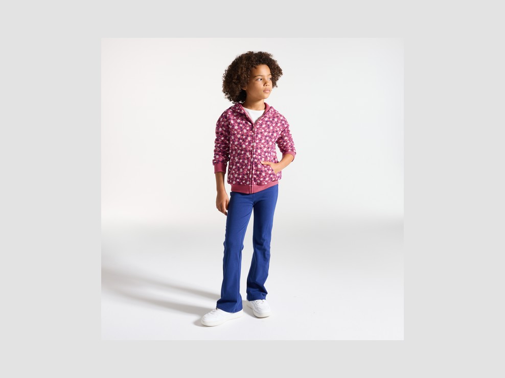 Sudadera con capucha estampada violeta niña 1