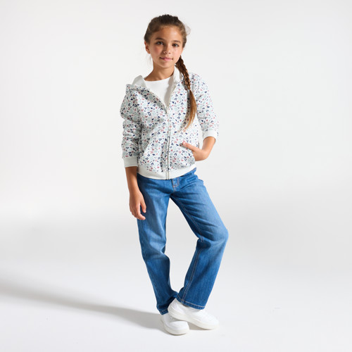 Sweat-shirt À Capuche Imprimé Fille - Imprimé Rose - 4A - OKAIDI