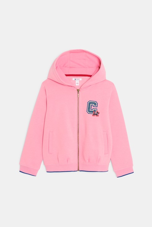 Sweat zippé à capuche rose fille Chipie 1