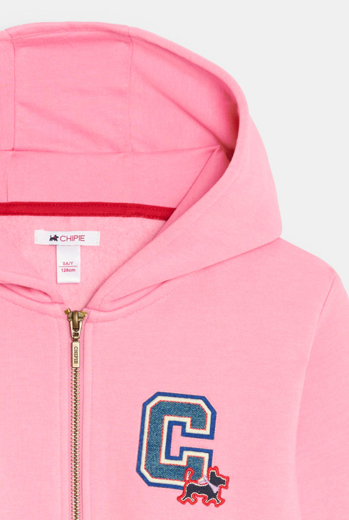 Sweat zippé à capuche rose fille Chipie