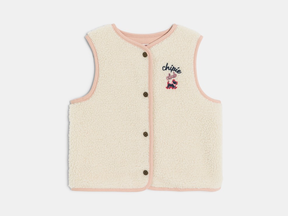 Ärmellose Weste in Beige aus Teddyfell für Mädchen Chipie 1