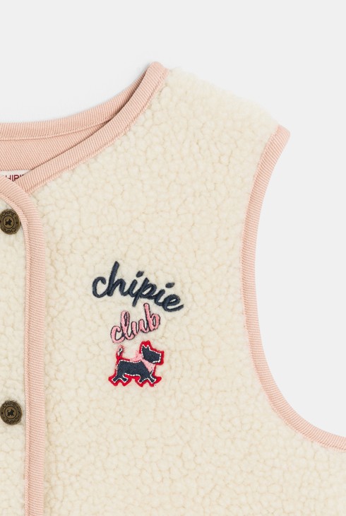 Ärmellose Weste in Beige aus Teddyfell für Mädchen Chipie 2