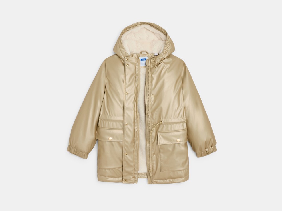 Beige gevoerde oliejas voor meisjes 2