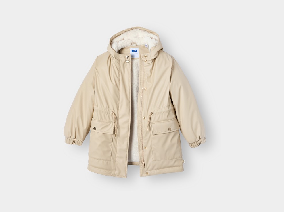 Parka déperlante doublée beige fille 1