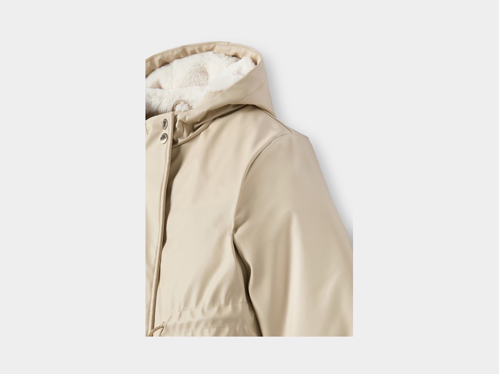 Parka déperlante doublée beige fille 2
