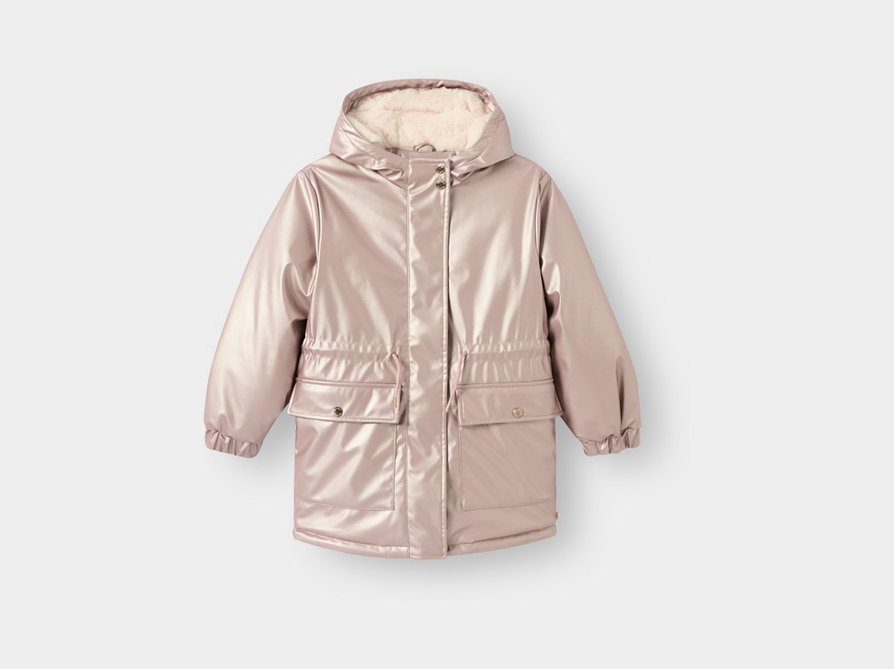 Parka doublée rose fille 1