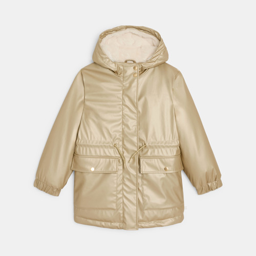 Manteau Ciré Doublé Beige Fille - Beige - 3A - OKAIDI