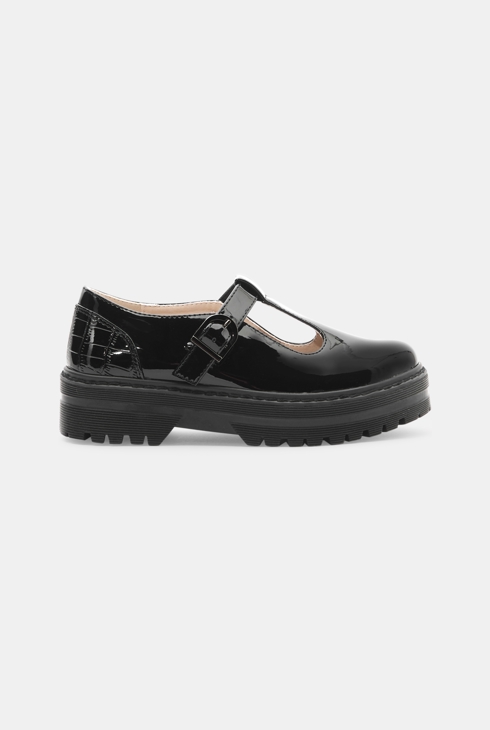 Mocassins à bride vernies noir fille 1