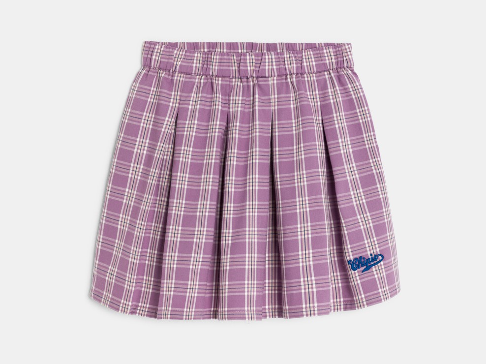 Jupe plissée à carreaux violet fille Chipie 1