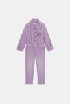 Combi longue brodée denim mauve fille Chipie