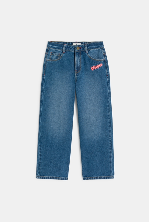 Blauwe wijde jeans voor meisjes - Chipie 1