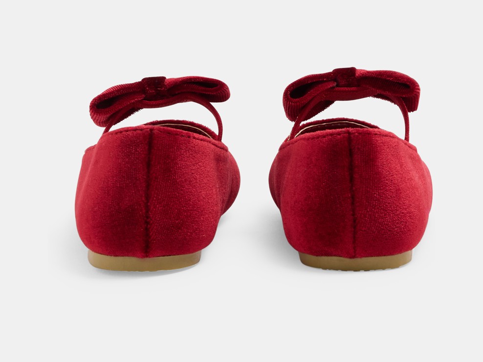 Ballerinas Samt rot Kleinkind Mädchen 2