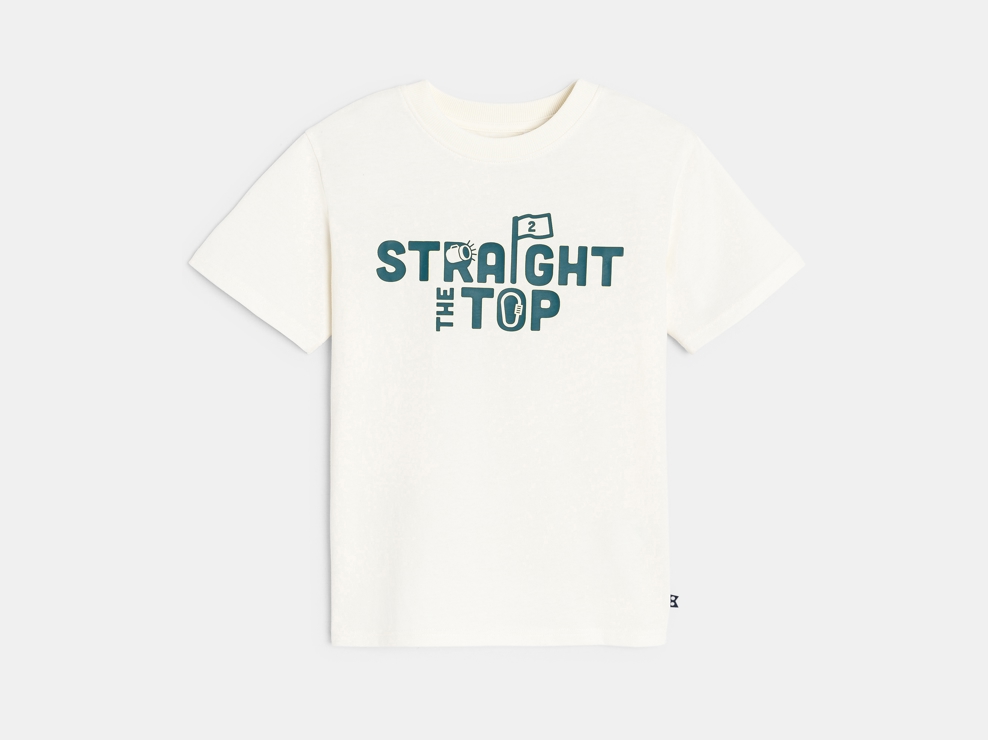 T-shirt manches courtes à message blanc Garçon 1