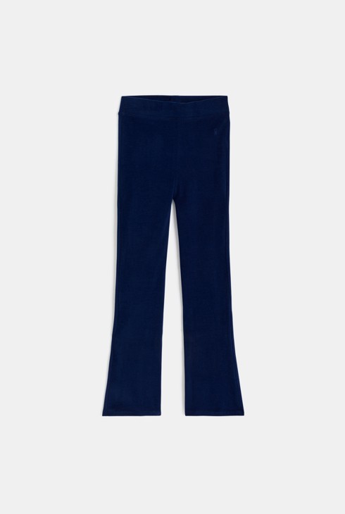 Legging flare uni bleu marine Fille
