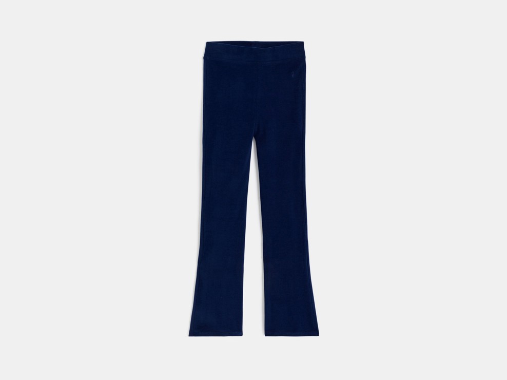 Leggings flare tinta unita blu navy per bambina 2