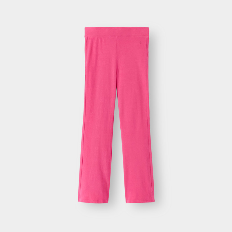 Einfarbige ausgestellte Leggings in Rosa für Mädchen