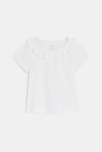 T-shirt col volanté blanc bébé fille