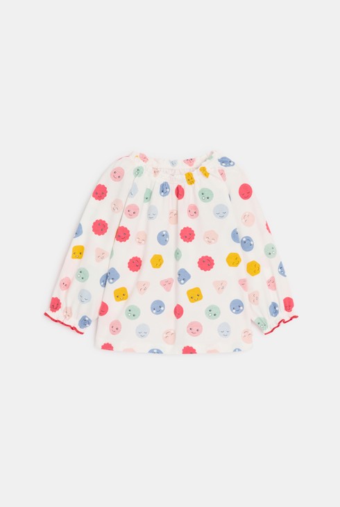 Bluse bedruckt elastisch rosa Kleinkind Mädchen 1