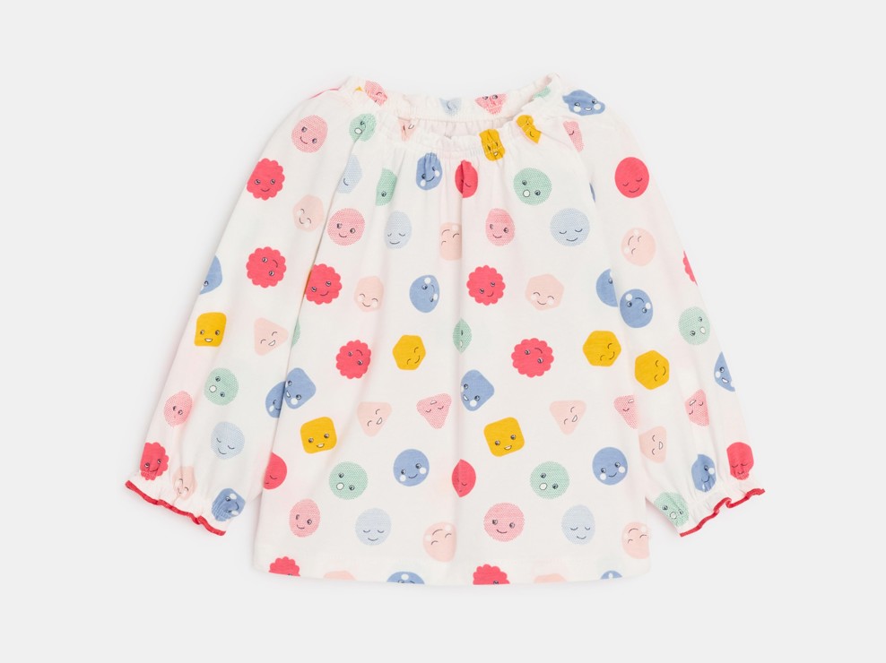 Bluse bedruckt elastisch rosa Kleinkind Mädchen 2