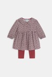 Robe imprimé léopard et legging bordeaux bébé fille