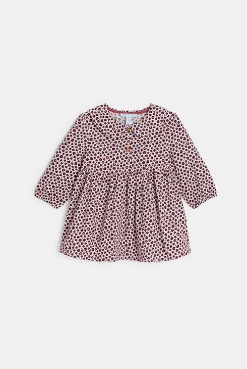 Robe imprimé léopard et legging bordeaux bébé fille