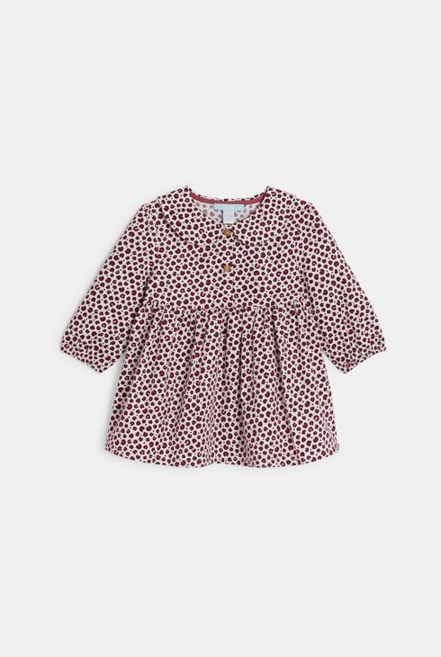Robe imprimé léopard et legging bordeaux bébé fille