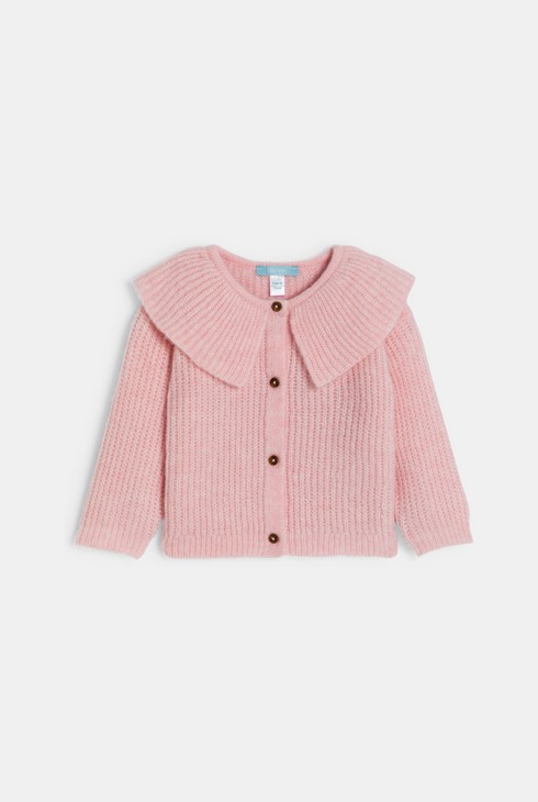 Cardigan Bubikragen Mädchen rosa 1