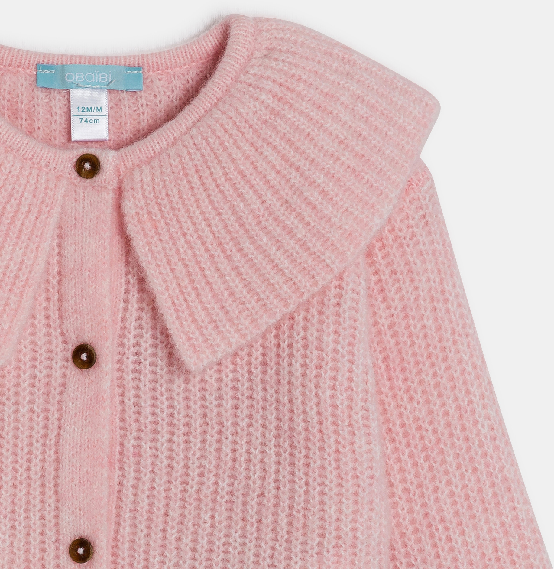 Ružičasti kardigan s Petar Pan ovratnikom za djevojčice 2