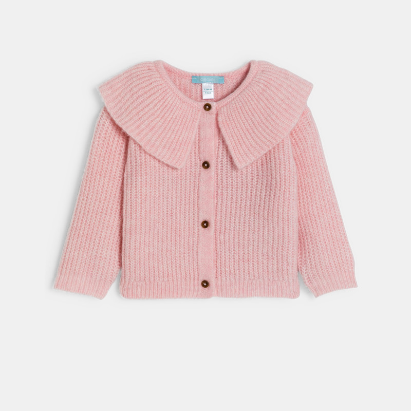 Cardigan Bubikragen Mädchen rosa