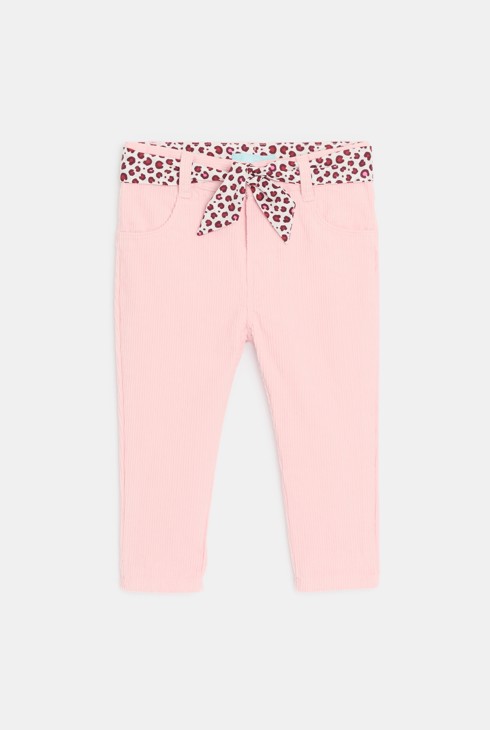 Ružičaste baršunaste hlače s remenom s uzrorkom leoparda za djevojčice 2