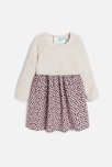 Robe 2 en 1 maille et velours léopard beige bébé fille
