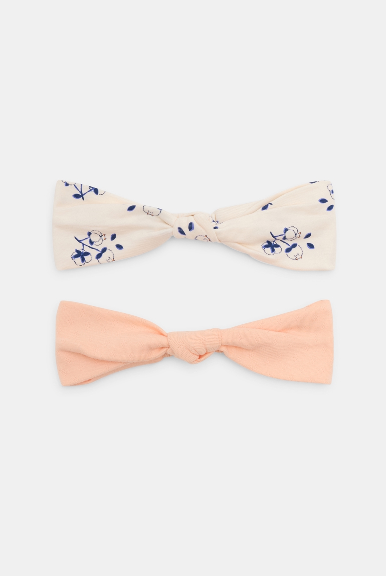 Headband nœud fantaisie rose bébé fille (lot de 2) 1