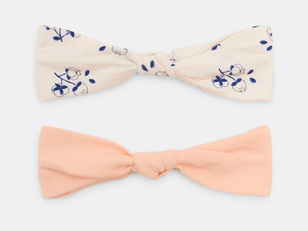 Headband nœud fantaisie rose bébé fille (lot de 2) 1