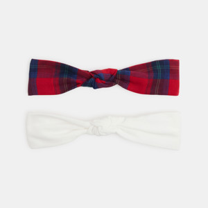 Headband nœud fantaisie rouge bébé fille