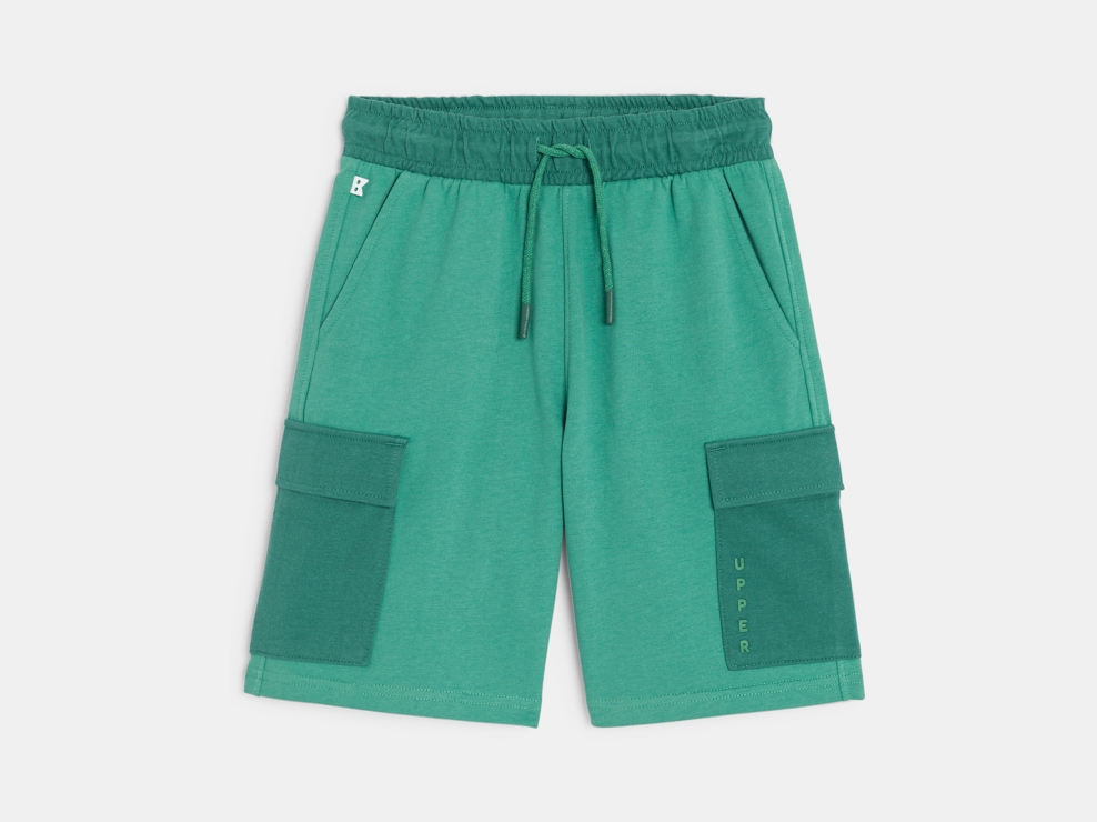 Grüne Cargo-Bermudas aus Molton für Jungen 1