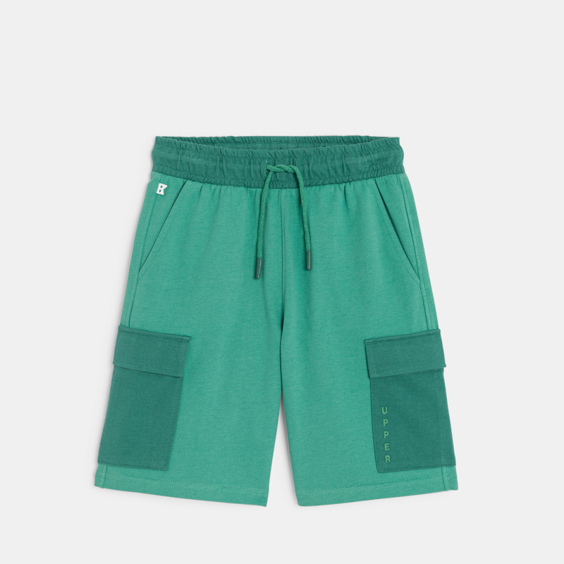 Grüne Cargo-Bermudas aus Molton für Jungen