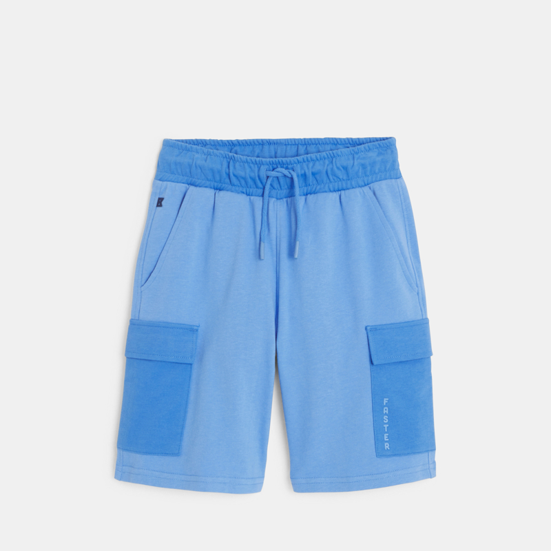Blaue Cargo-Bermudas aus Molton für Jungen