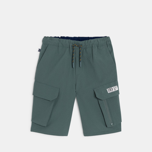 Bermuda Cargo Vert Kaki Garçon - Kaki Clair - 4A - OKAIDI