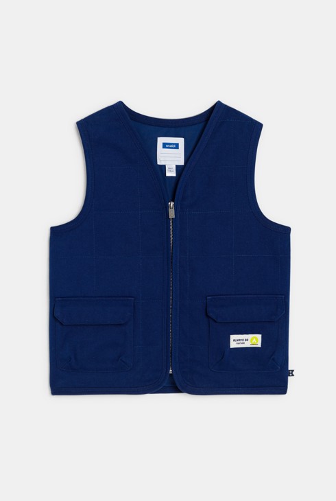Giacca senza maniche con zip blu navy per bambino 2