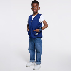 Ärmellose Jacke Reißverschluss marineblau Jungen
