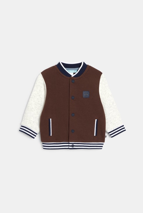 Baby boy's brown baseball jacket 2