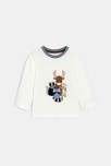 T-shirt manches longues animaux blanc bébé garçon