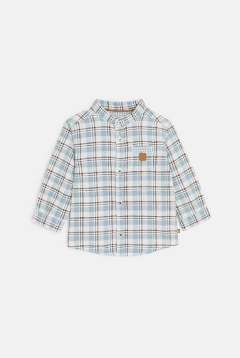 Chemise à carreaux tubique bleu bébé garçon 1