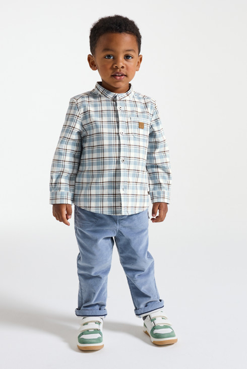 Plava cjevasta karirana košulja za dječake 1