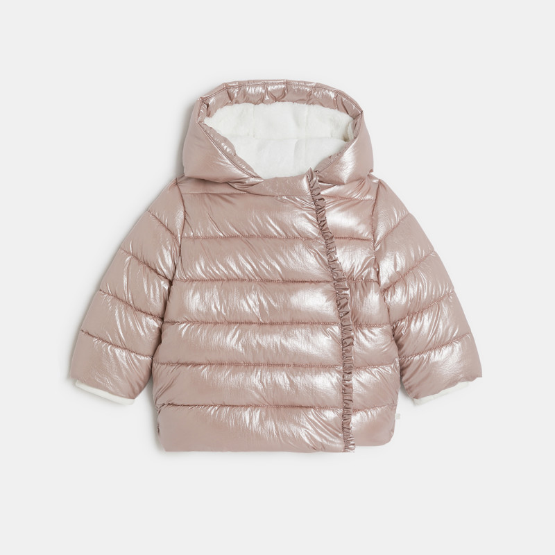Steppjacke gefüttert mit Kapuze schillernd rosa Kleinkind Mädchen