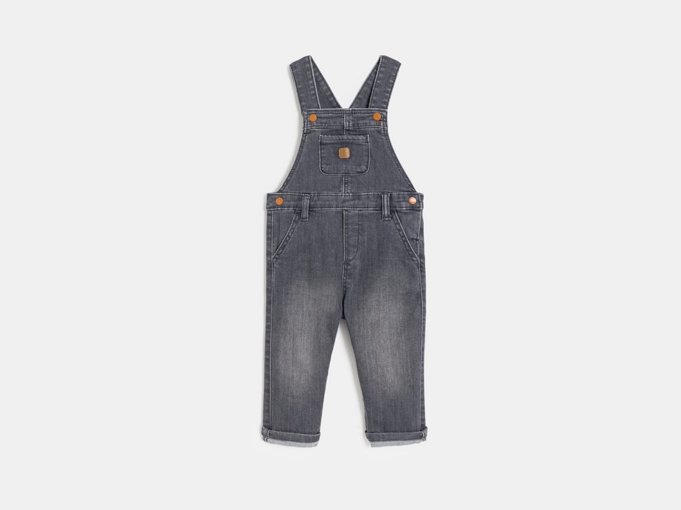 Combinaison en jean grise bébé garçon 1