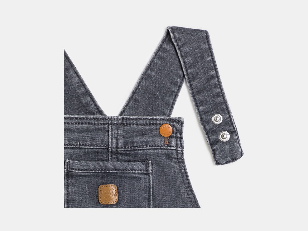 Combinaison en jean grise bébé garçon 2