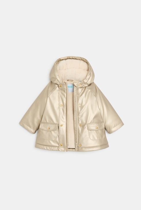 Manteau doublé déperlant irisé beige bébé fille